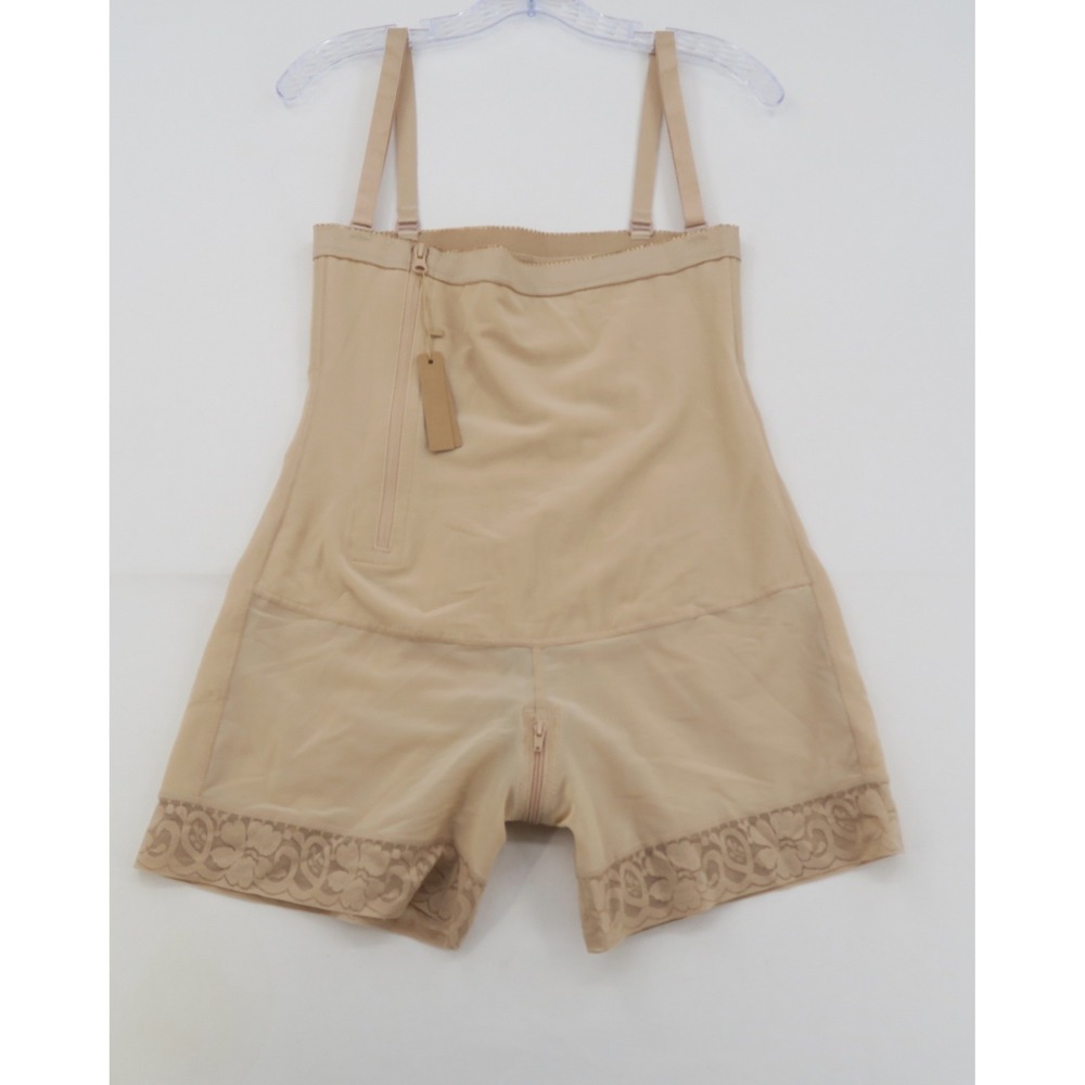 Shapellx High Waist Shapewear Bodysuit Beige Lace Trim XXL NWT